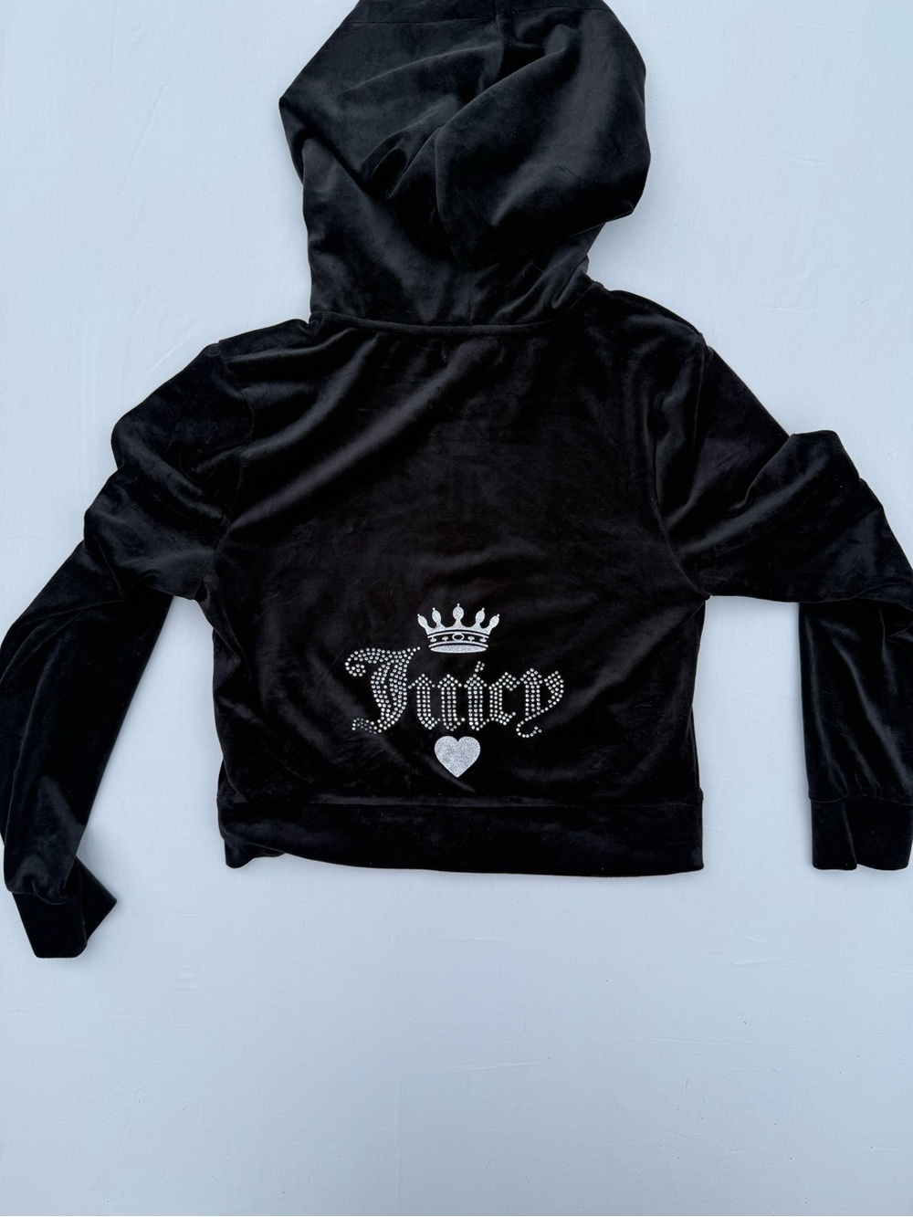 Juicy Couture Black Zip Up Hoodie with Rhinestone Logo